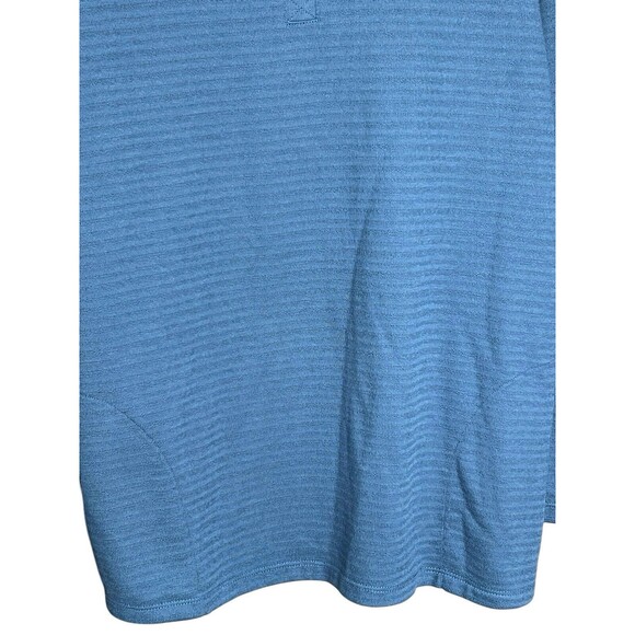 Chicos Sz 3 X-Large Blue Soft Stretch Knit V Neck Pullover Tunic Top Button - Picture 2 of 12